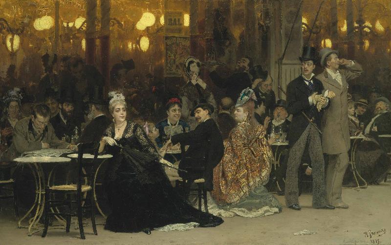 Ilya Repin A Parisian Cafe Germany oil painting art